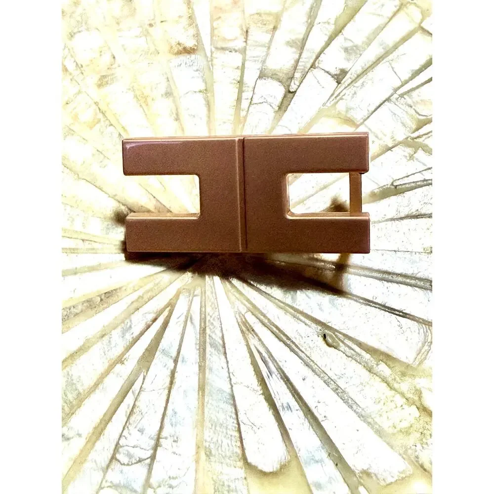 Reversible Brown & Black Faux Leather Belt Gold Buckle 28”-35”